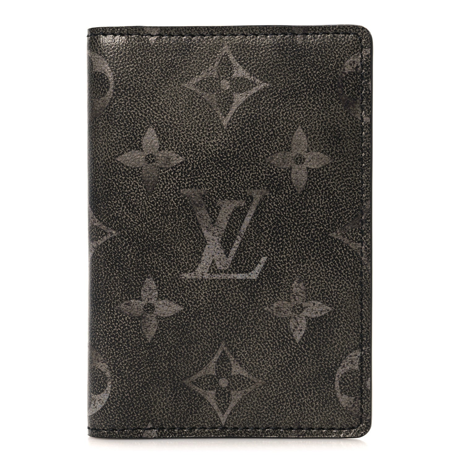 Louis Vuitton Brushed Monogram Pocket Organizer Black White 1 of 7