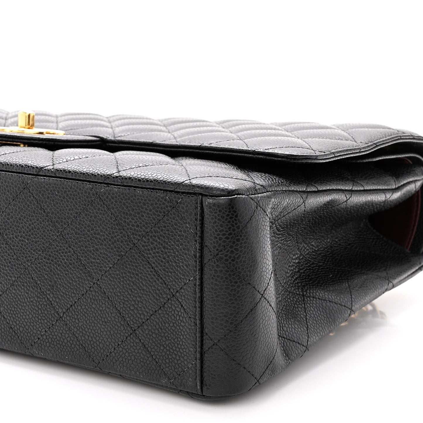 Caviar Quilted Maxi Double Flap Black