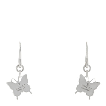 Gucci Sterling Silver Trademark Butterfly Drop Earrings 1 of 4