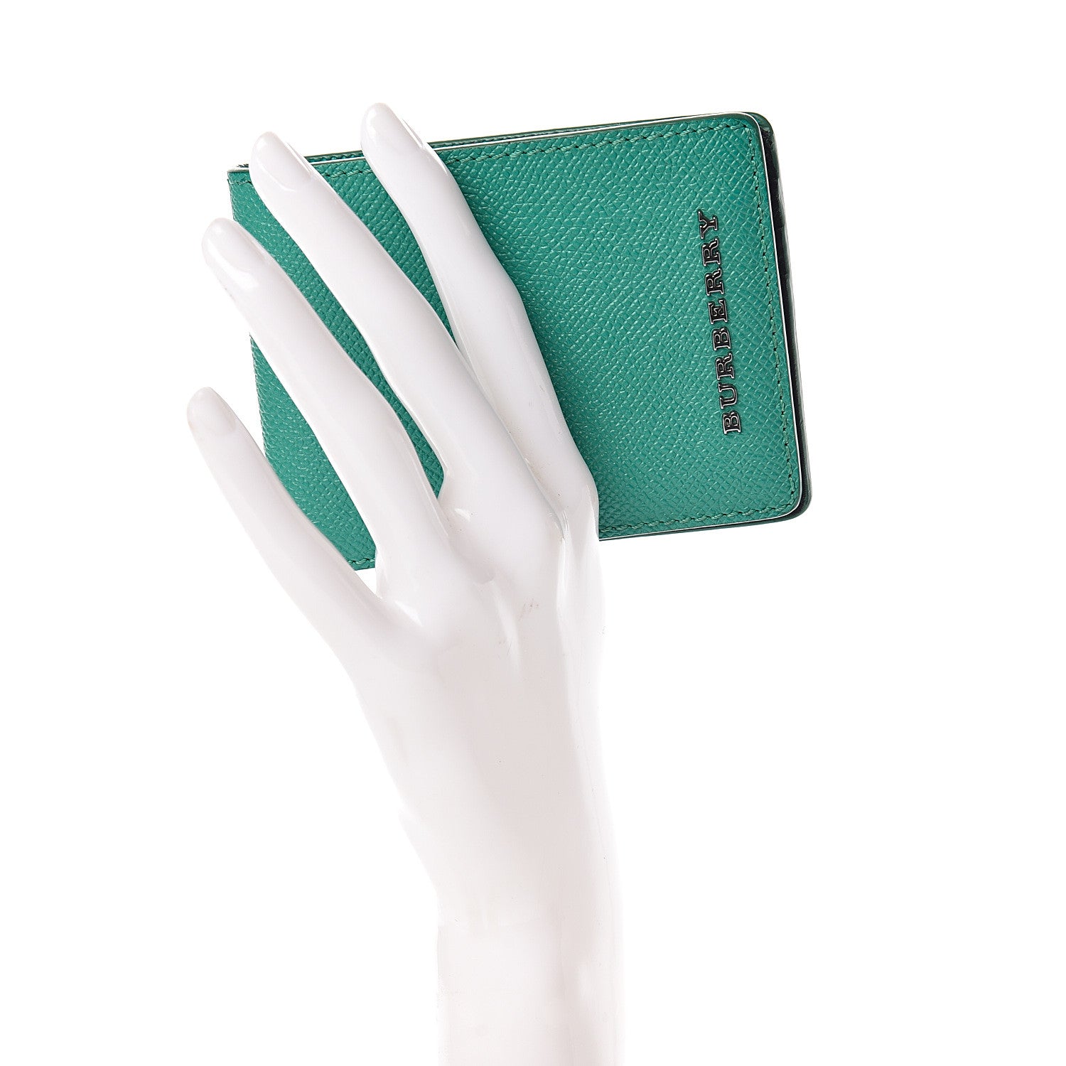 Burberry London Grainy Calfskin Bi-Fold Wallet Opal Green 2 of 8