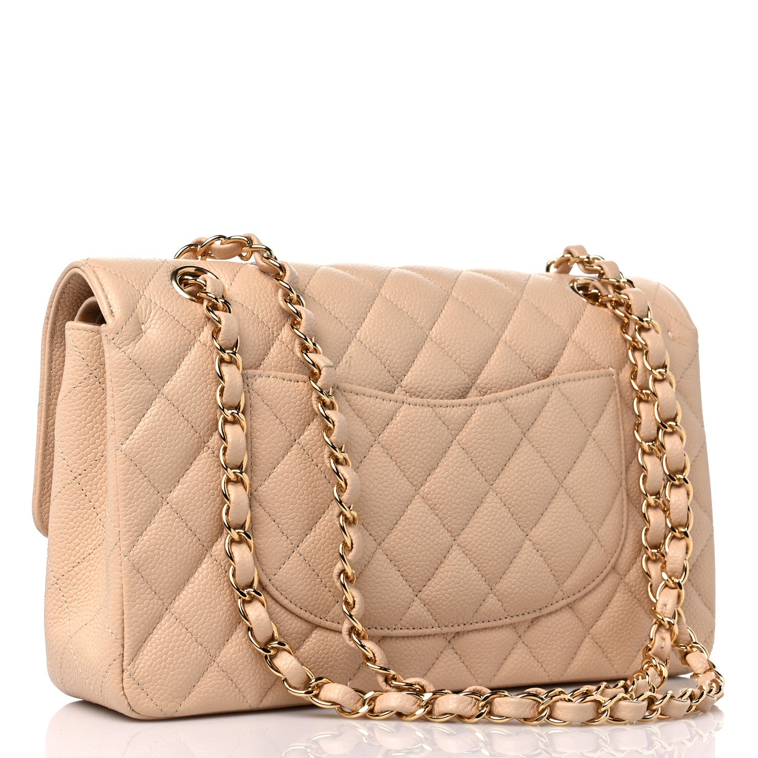 Chanel Caviar Quilted Medium Double Flap Beige 2 of 11