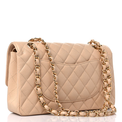 Chanel Caviar Quilted Medium Double Flap Beige 2 of 11