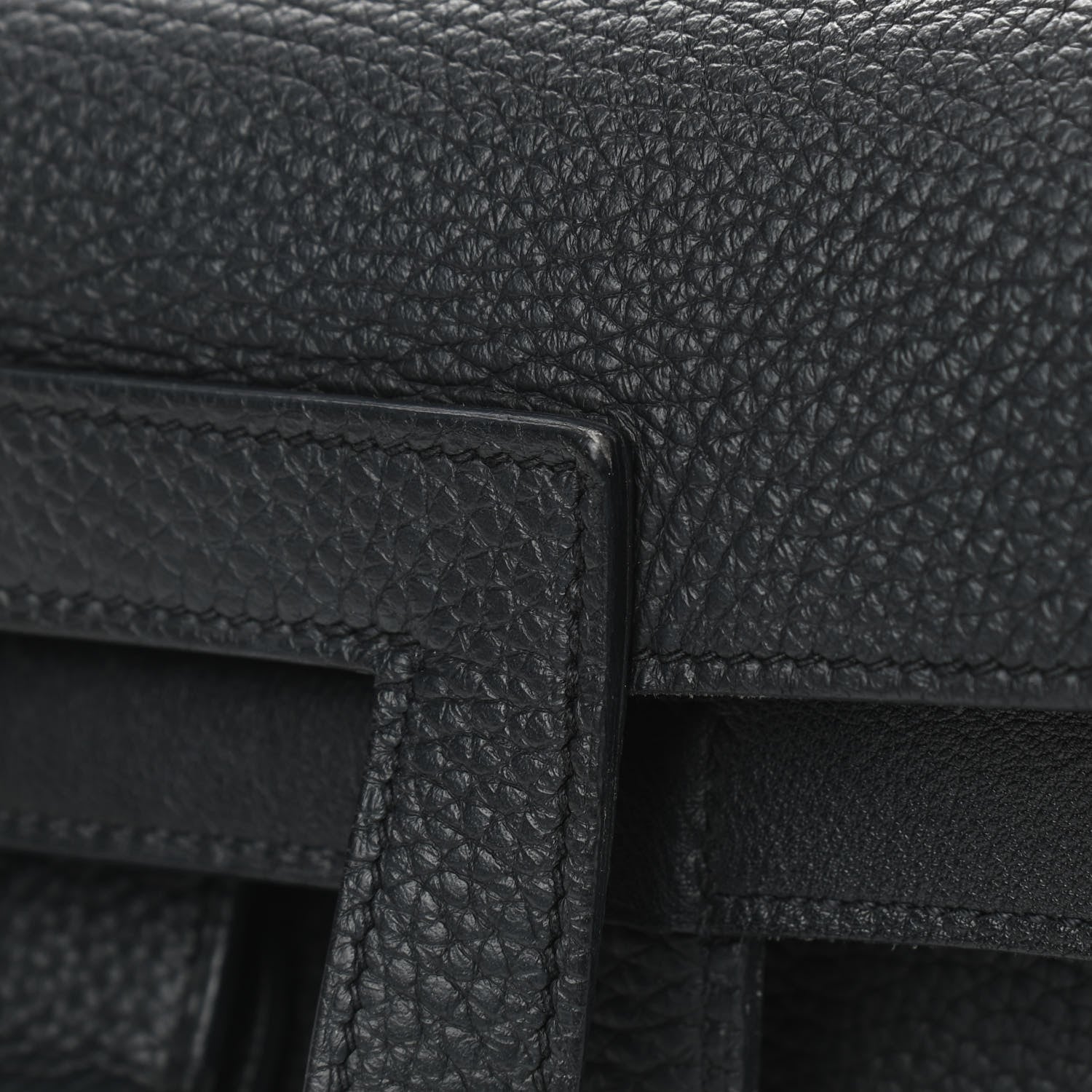 Hermes Taurillon Clemence Halzan 31 GM Black 12 of 14