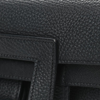 Hermes Taurillon Clemence Halzan 31 GM Black 12 of 14