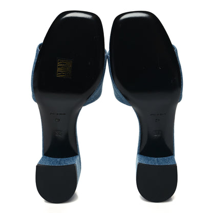 Givenchy Cotton Denim 4G Logo Mule Sandals 40 Denim Blue 5 of 9