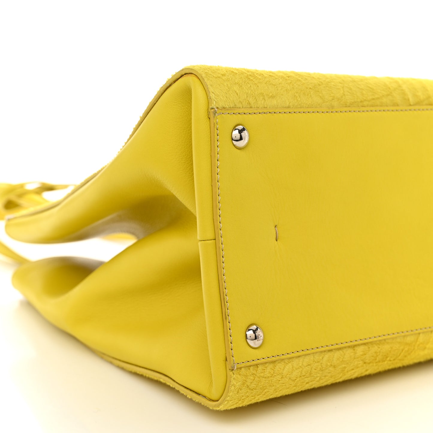 Vitello Calf Hair Crocodile Embossed Large 3Jours Tote Sunflower Cedro