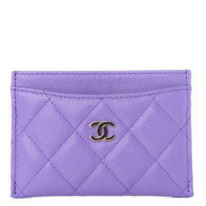 Chanel Caviar Quilted Card Holder Purple 1 of 8