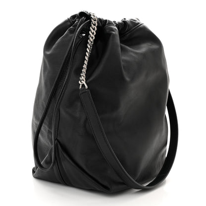 Saint Laurent Lambskin Teddy Drawstring Bag Black 3 of 9