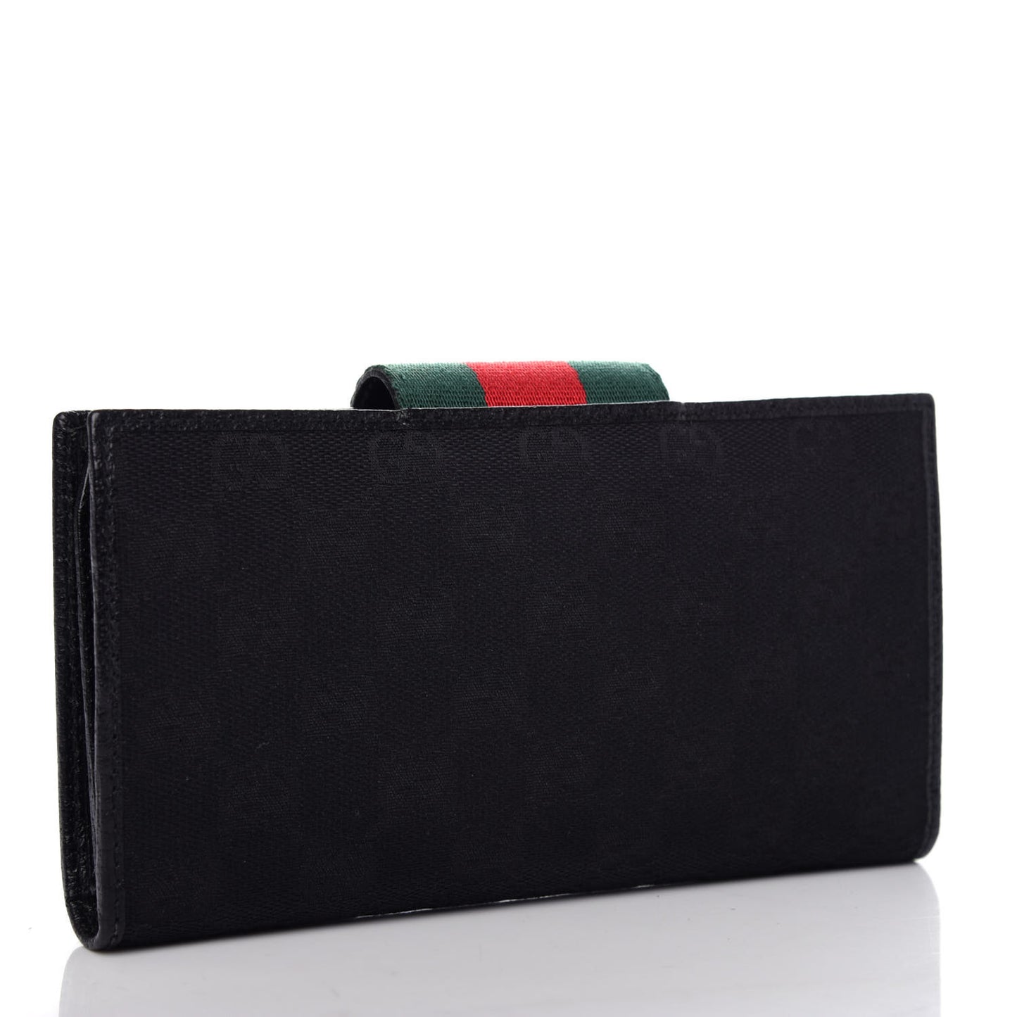 Monogram Calfskin Ladies Web Long Wallet Black