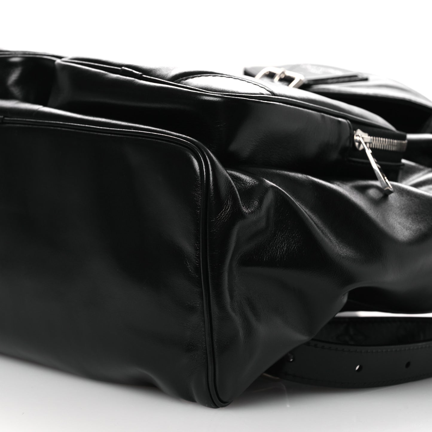 Shiny Calfskin Montsouris Cargo Backpack Black