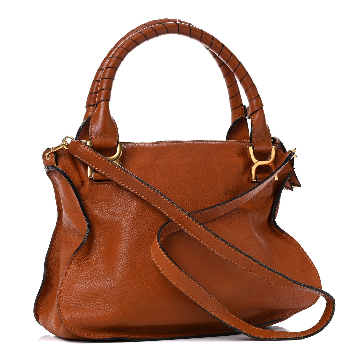 Calfskin Medium Marcie Satchel Tan