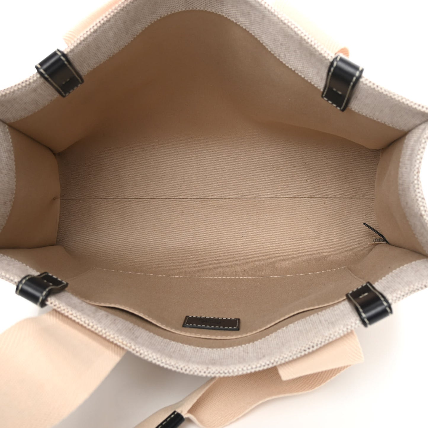 Cotton Calfskin Medium Woody Ribbon Tote White Black