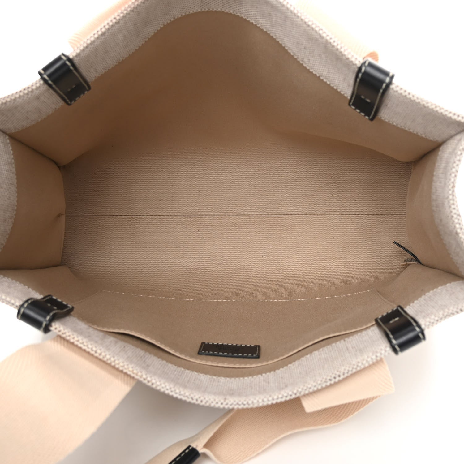 Chloe Cotton Calfskin Medium Woody Ribbon Tote White Black 5 of 11