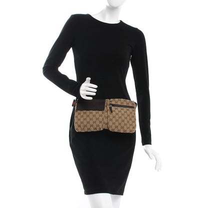 Gucci GG Monogram Double Pocket Belt Bag Dark Brown 2 of 8
