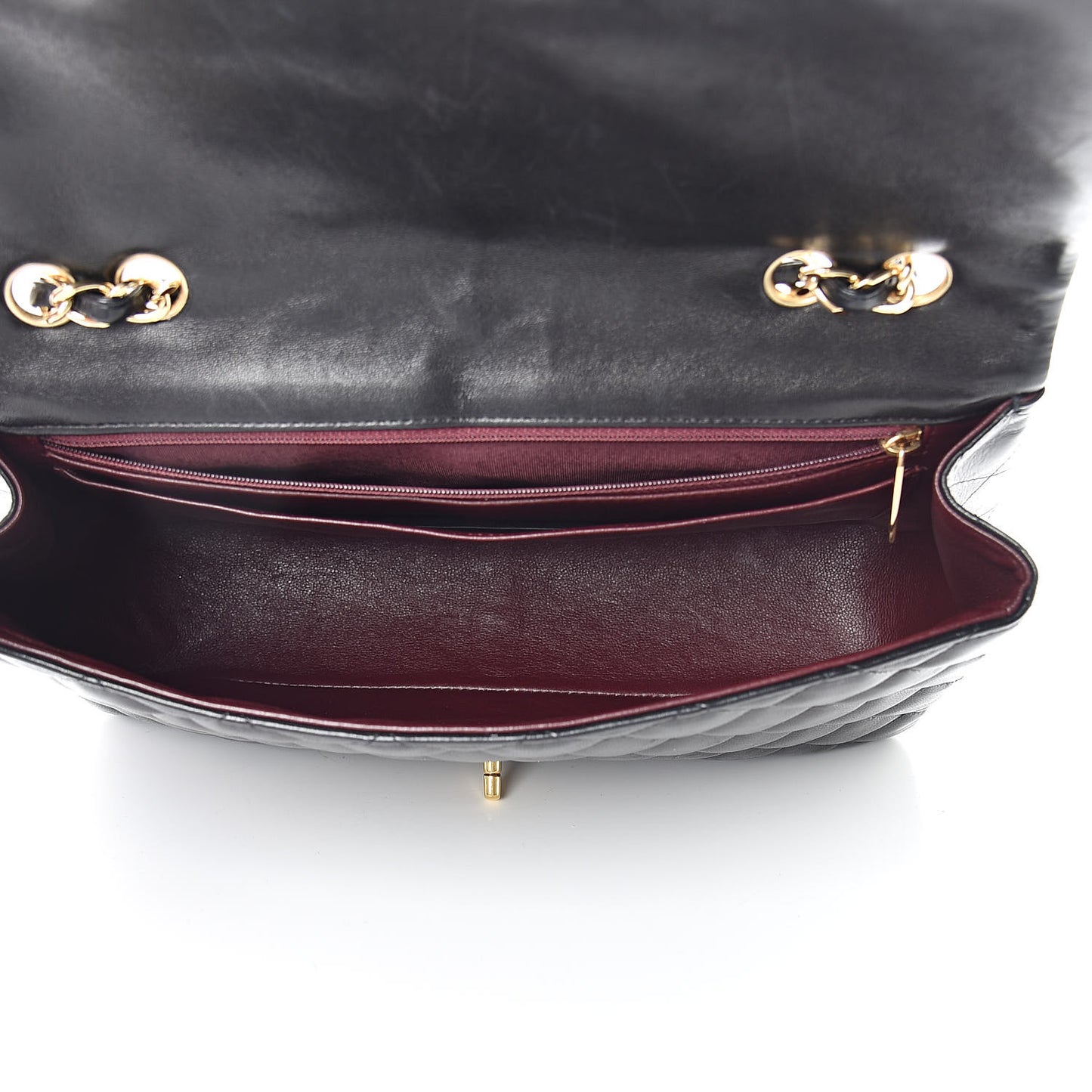 Lambskin Quilted Jumbo Single Flap Black