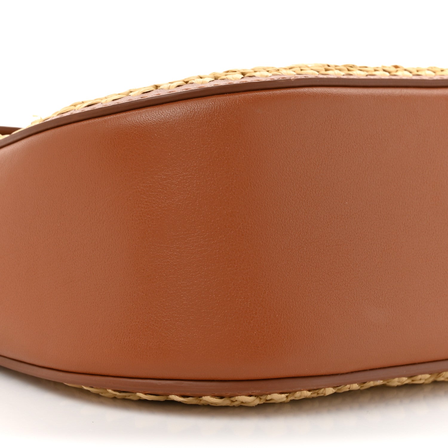 Valentino Garavani Raffia Calfskin Vlogo Alltime Shoulder Bag Natural Saddle Brown 9 of 10