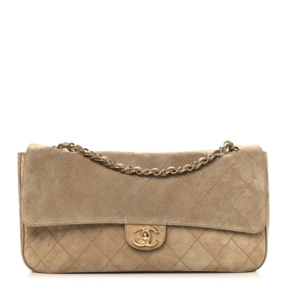 Chanel Suede Calfskin Small Souplissimo Maxi Flap Dark Beige 2 of 21
