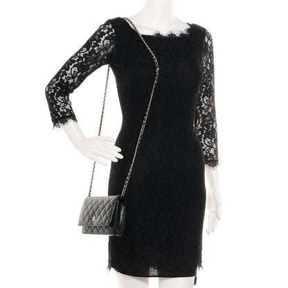 Chanel Lambskin Quilted Wallet On Chain WOC Black 2 of 9