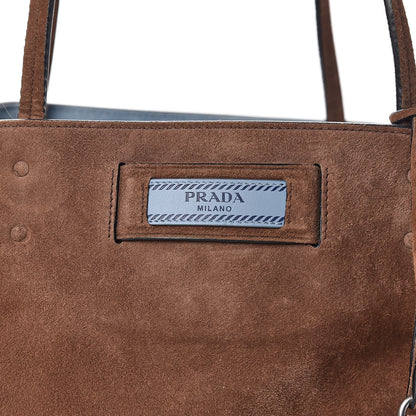 Prada Suede Etiquette Tote Bruciato Astrale 11 of 12
