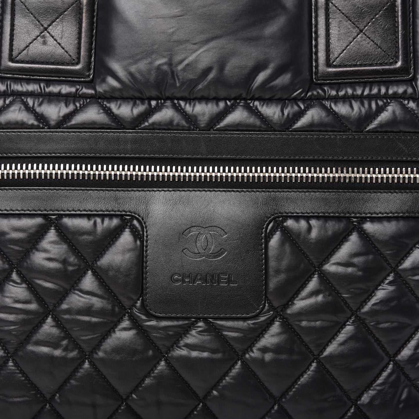 Nylon Quilted Large Coco Cocoon Tote Black