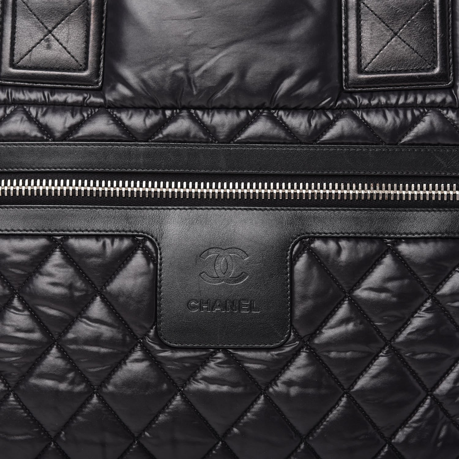 Chanel Nylon Quilted Large Coco Cocoon Tote Black 10 of 10