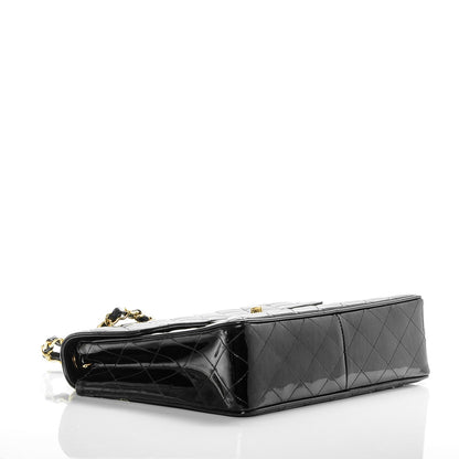 Chanel Quilted Patent Quilted Jumbo Flap Black 4 of 9