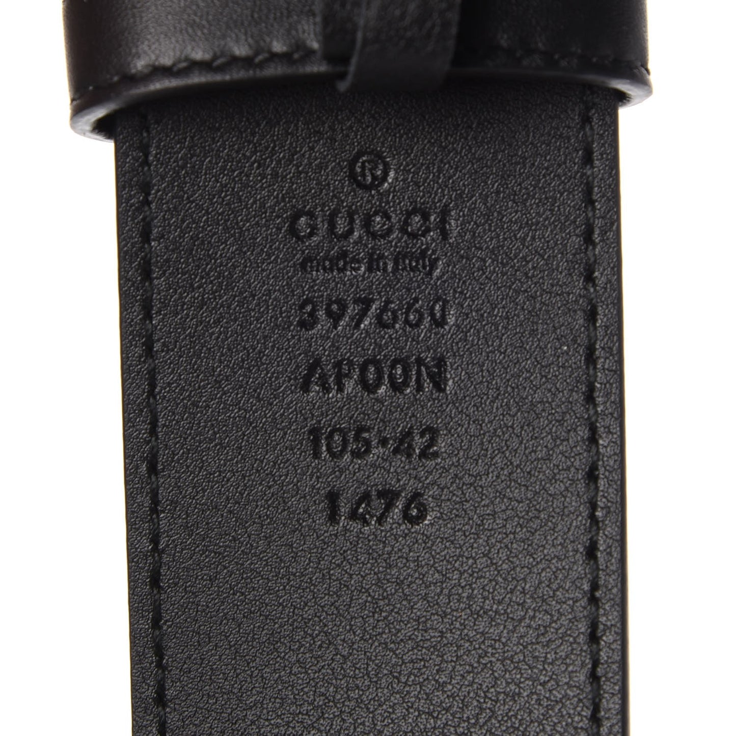 Moon Calfskin Nickel Double G 40mm Belt 105 42 Black