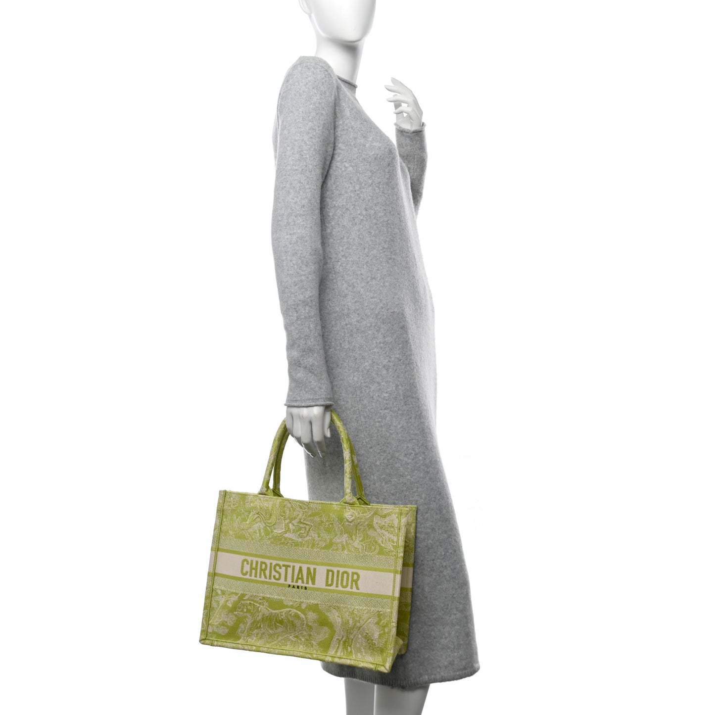 Canvas Embroidered Medium Dioriviera Toile De Jouy Book Tote D-Lite Green