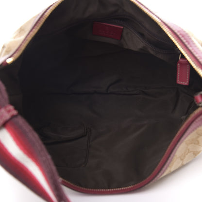 Gucci Monogram Web Medium Half Moon Hobo Red 5 of 13