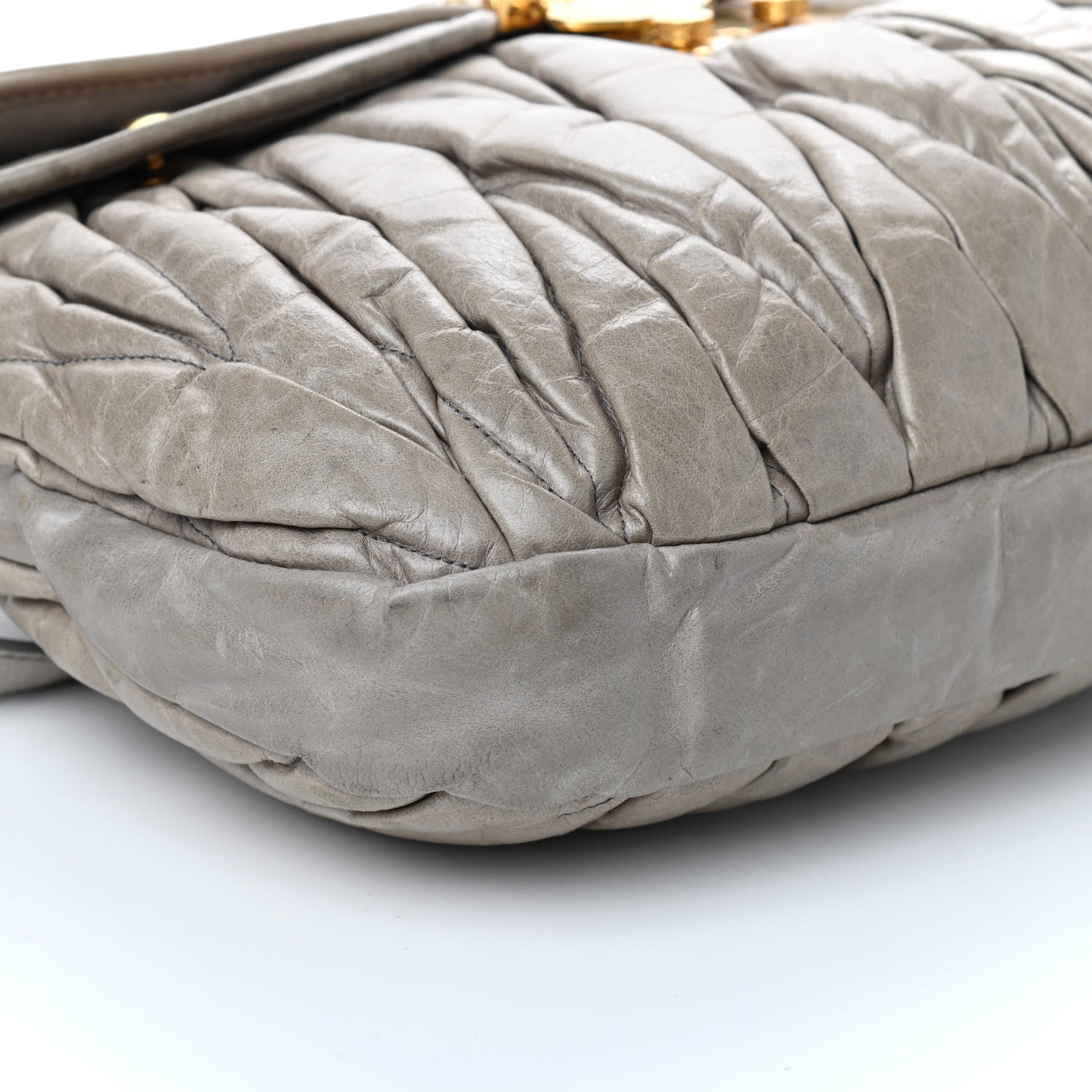 Miu Miu Nappa Matelasse Coffer Hobo Fumo 7 of 9