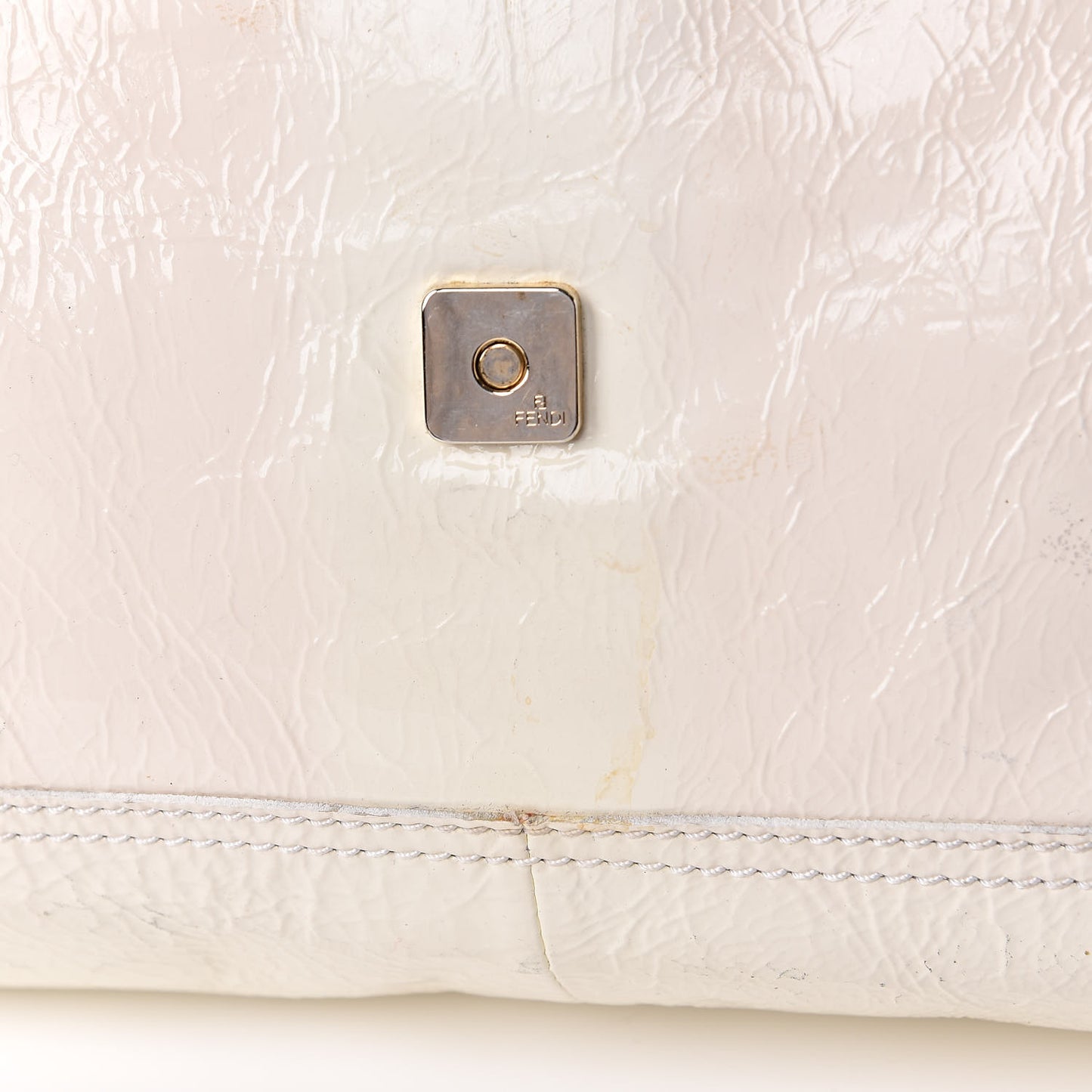 Vitello Naplak Large Convertible Baguette White