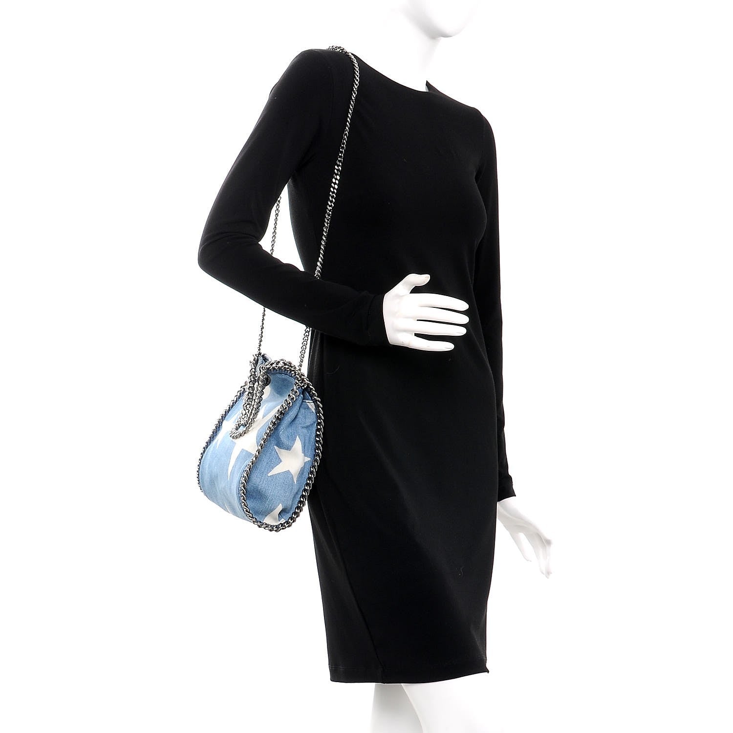 Stella McCartney Denim Mini Star Falabella Tote Blue 2 of 8