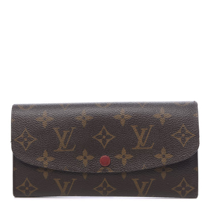 Louis Vuitton Monogram Emilie Wallet Red 1 of 12
