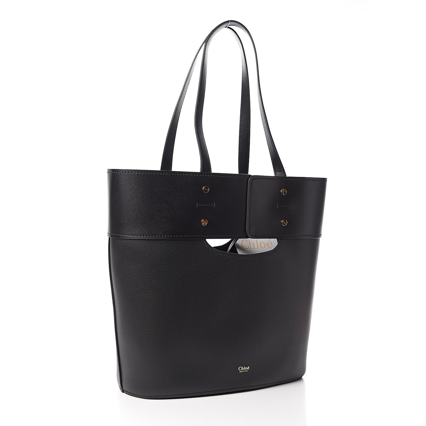 Smooth Grained Calfskin Medium Aby Tote Black