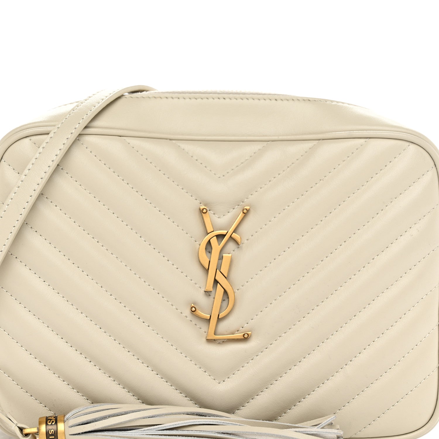 Saint Laurent Calfskin Matelasse Monogram Lou Camera Bag Crema Soft 6 of 10