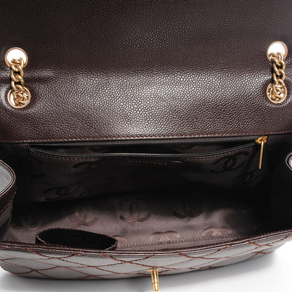 Chanel Caviar Quilted Jumbo Single Flap Bag Brown 7 of 8