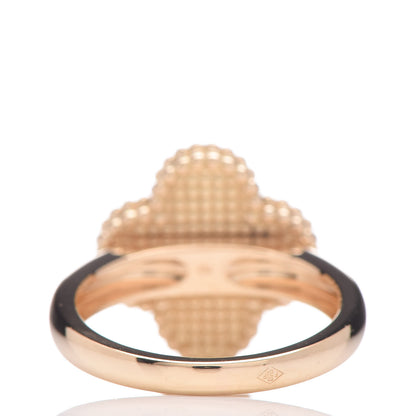 Van Cleef & Arpels 18K Yellow Gold Black Onyx Diamond Vintage Alhambra Ring 52 6 3 of 6