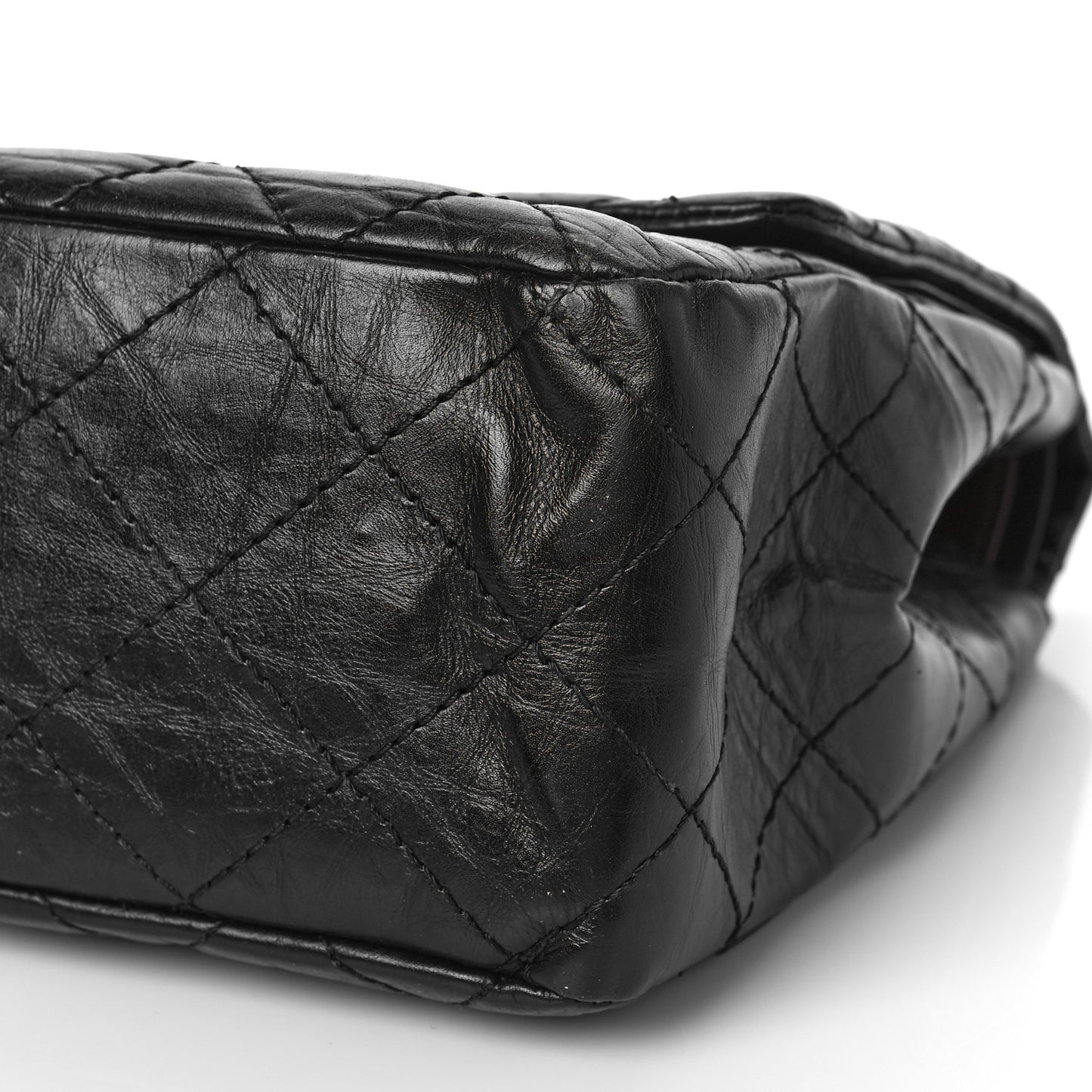 Aged Calfskin Quilted 2.55 Reissue 227 Flap Black