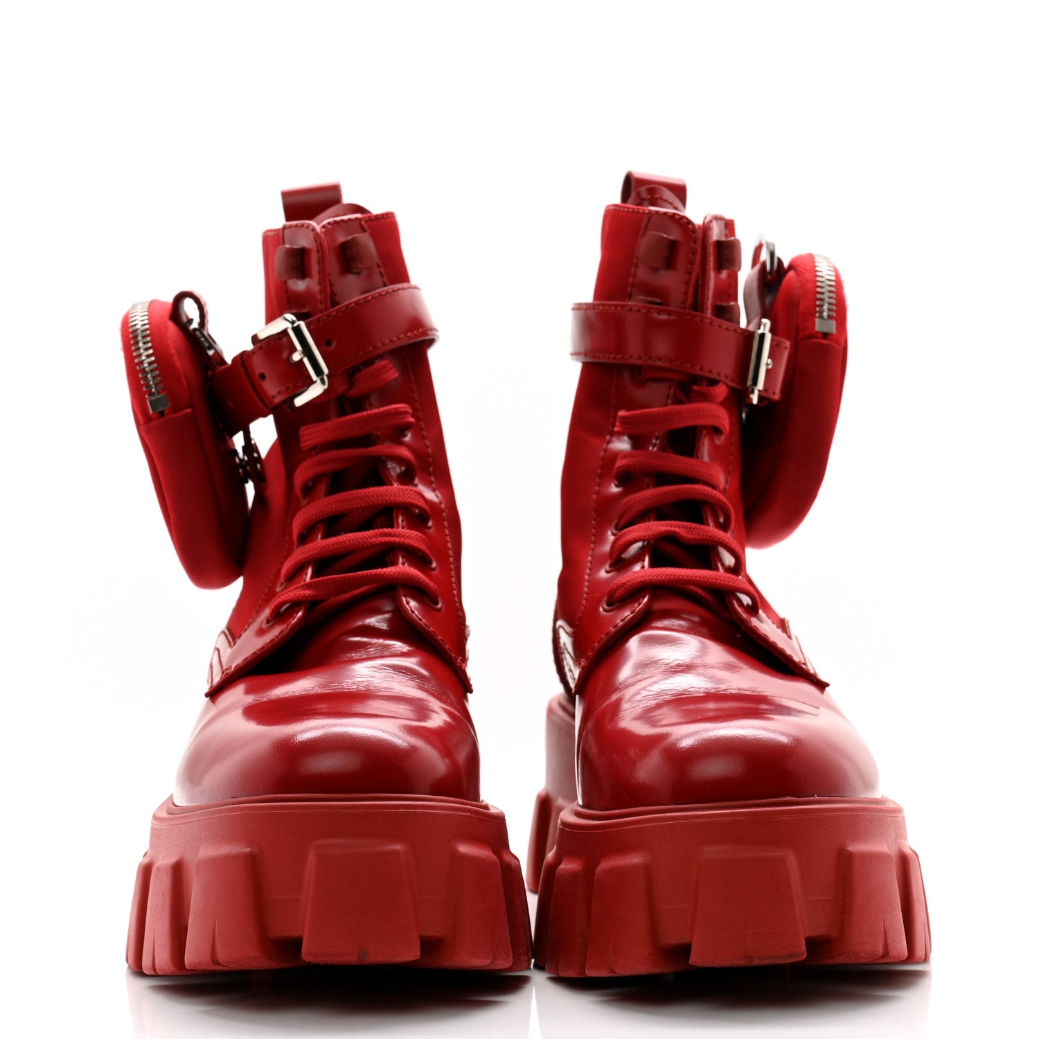 PRADA　フラットシューズ　レッド　リボン PRADA AMERICAS CUP SNEAKERS SHOES HOOK LOOP RED LEATHER NEW US 6