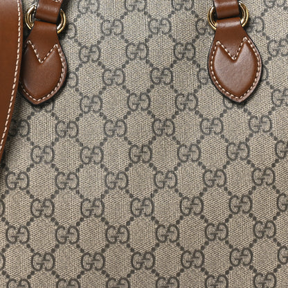 Gucci Soft GG Supreme Monogram Small Crossbody Tote Beige Cuir 8 of 10