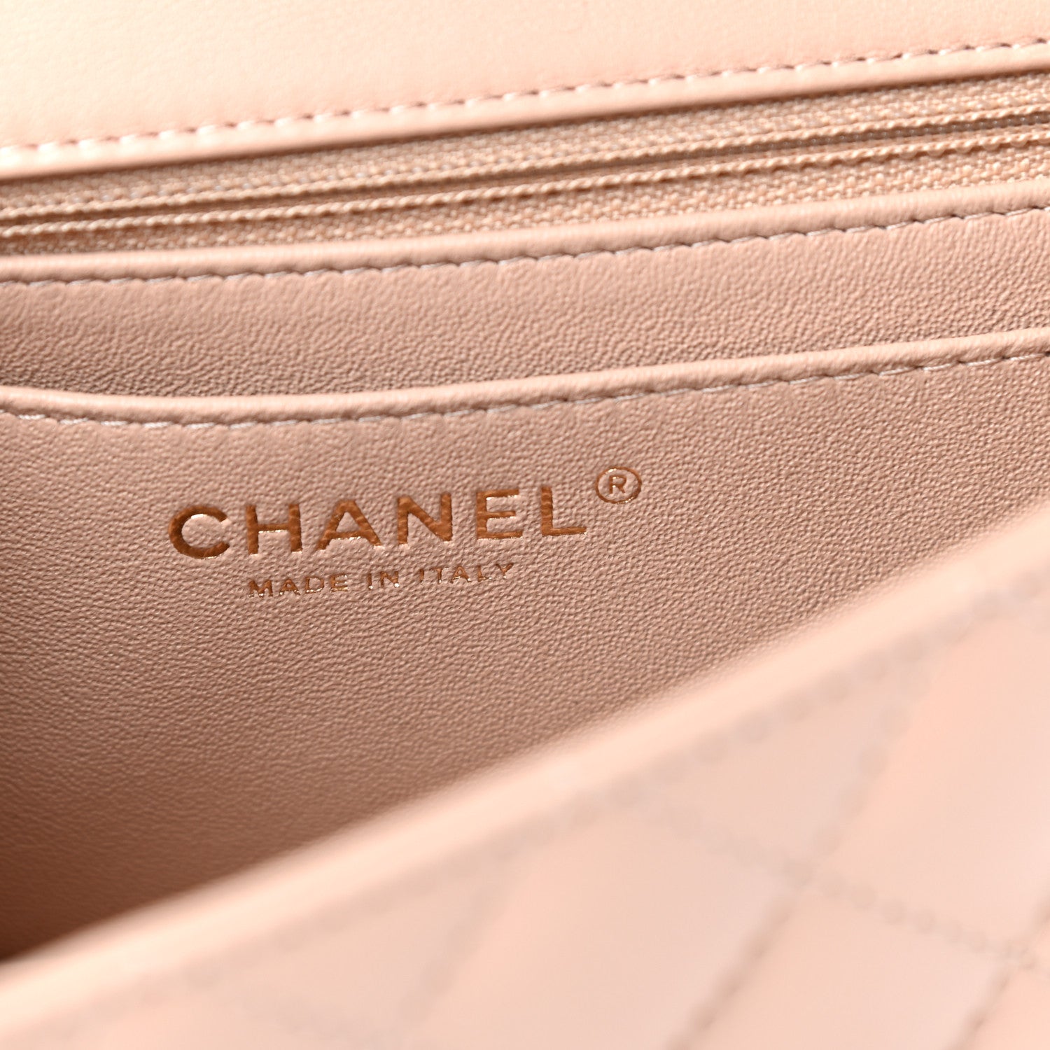 Chanel Lambskin Quilted Mini Rectangular Flap Beige 6 of 10