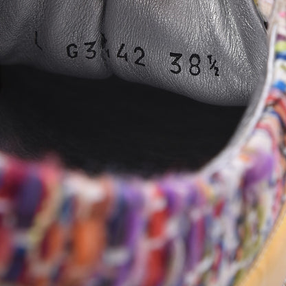 Chanel Tweed Lambskin Runway Sneakers 38.5 Silver Multicolor 8 of 8