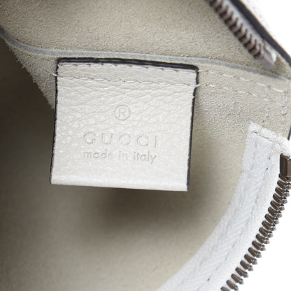 Gucci Pebbled Calfskin Medium Logo Portfolio Clutch White 6 of 9