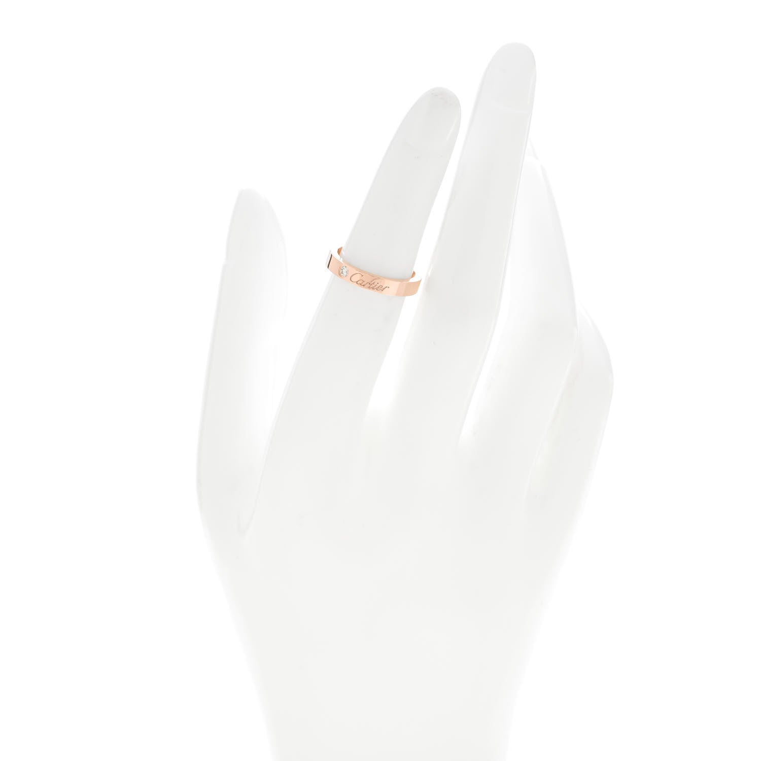 Cartier 18K Pink Gold Diamond 3mm C De Cartier Wedding Band Ring 49 5 2 of 6