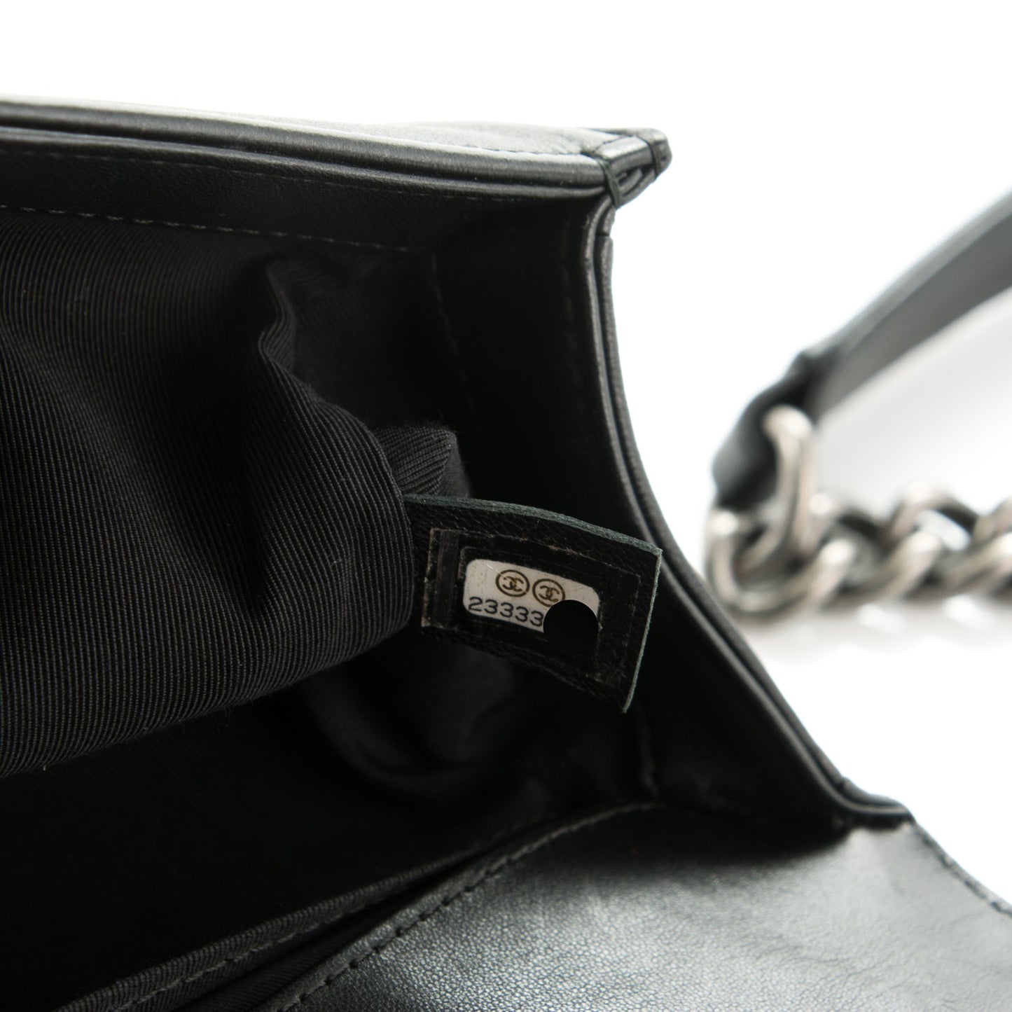 Lambskin Quilted Medium Boy Flap Black