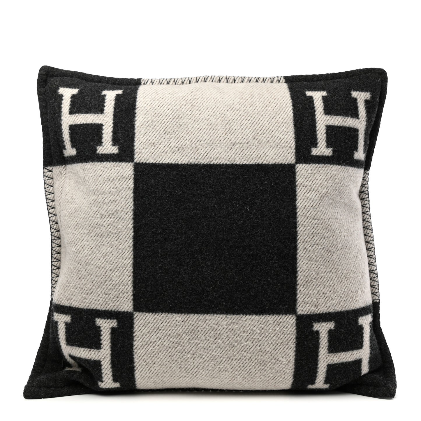 Wool Cashmere Avalon Pillow PM Ecru Gris Fonce