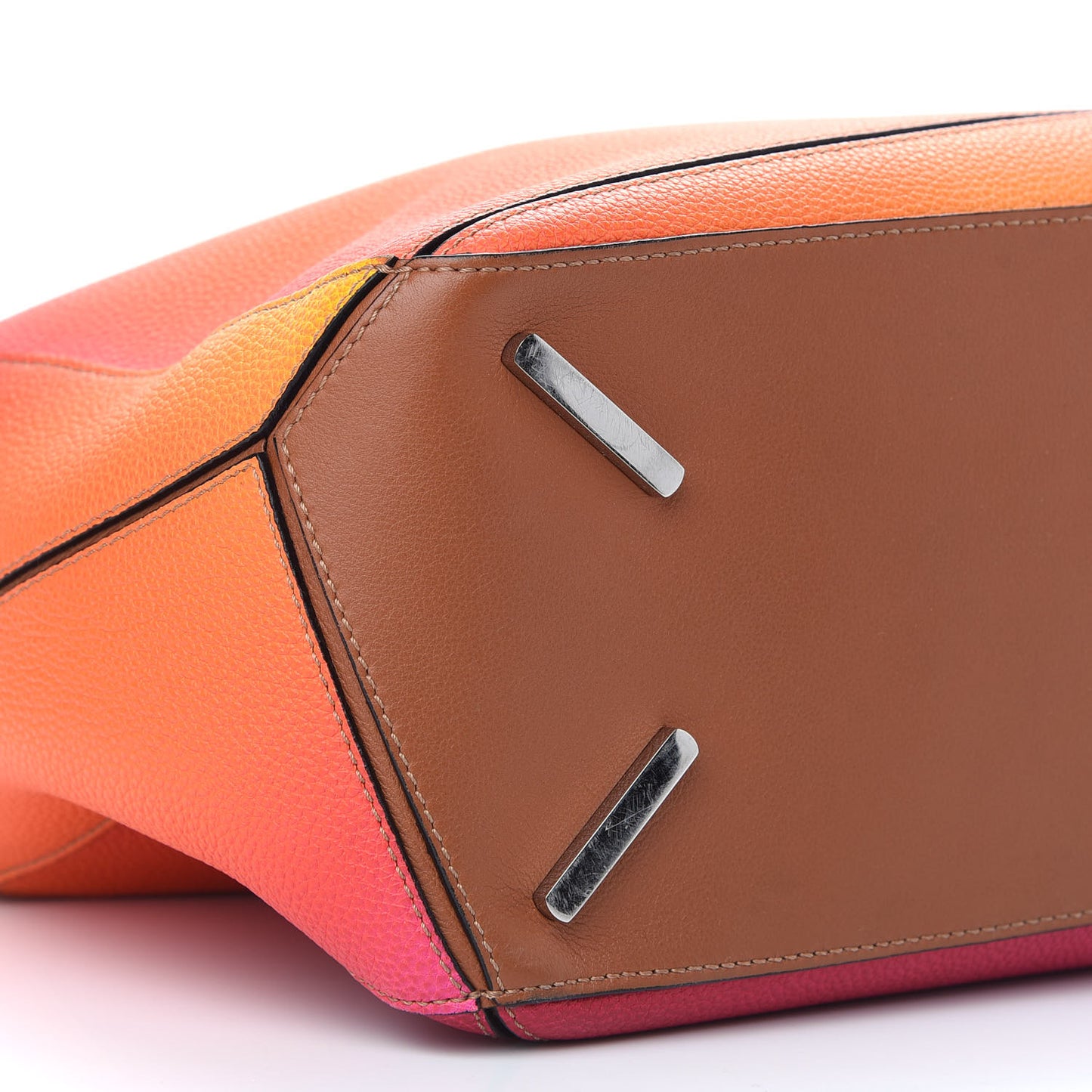 Calfskin Medium Puzzle Bag Orange Sunset