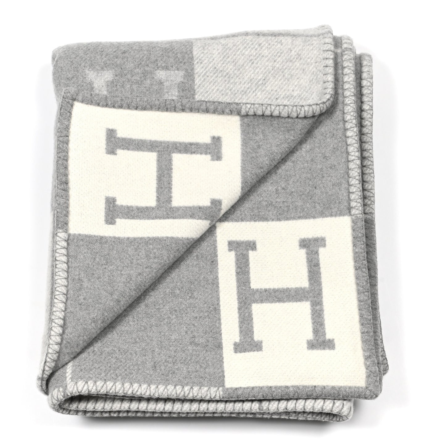 Wool Cashmere Avalon III Blanket Ecru Gris Clair