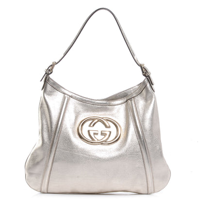 Gucci Leather Medium Britt Hobo Platinum 1 of 7