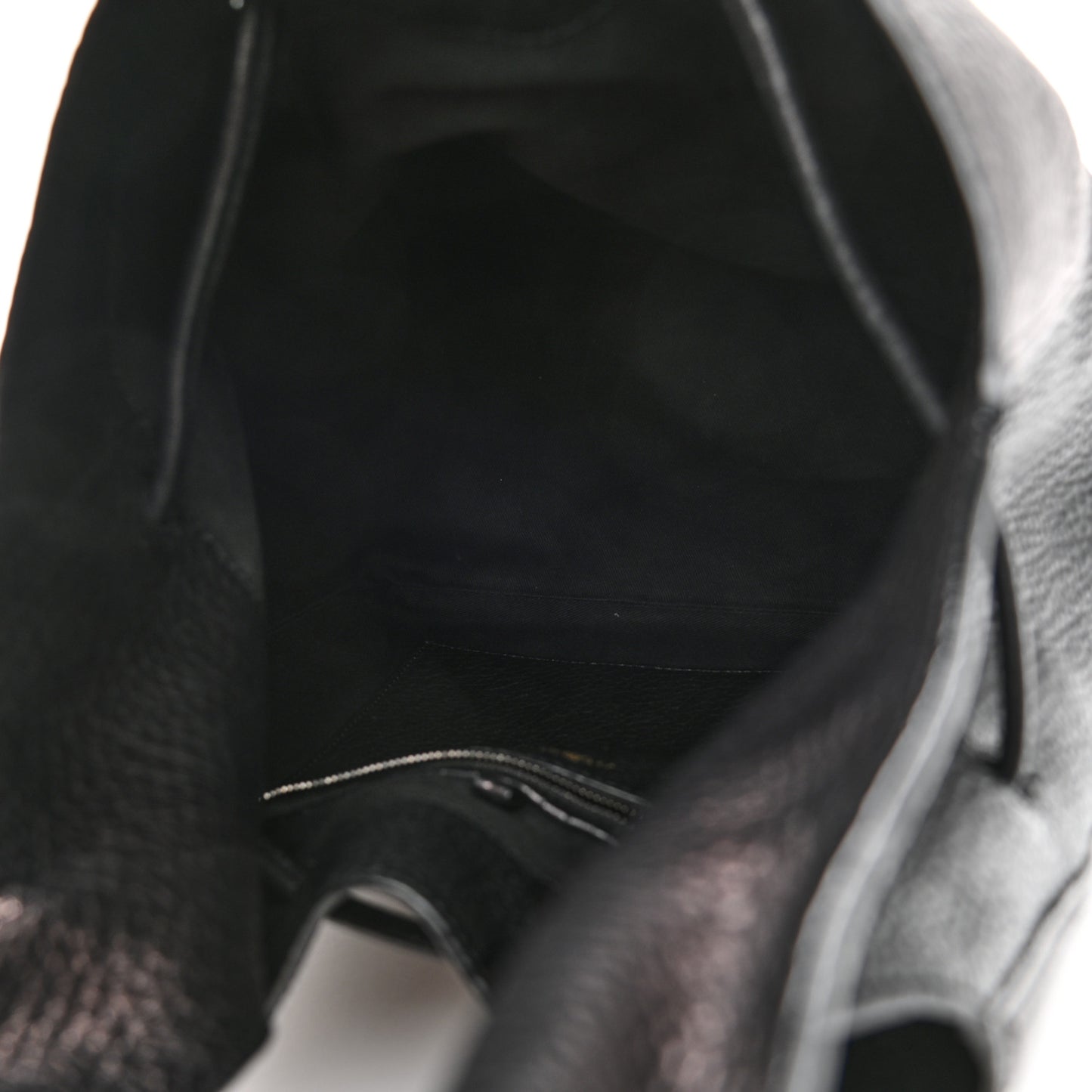 Textured Calfskin Shoulder Bag Black